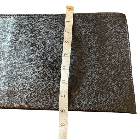 Parker Black Faux Pebbled Leather Zipper Fringe Pouch - Picture 4 of 8